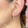 Shy Creation Front to Back Chain Diamond Earrings