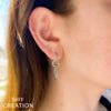 Shy Creation Diamond Oval Drop Earrings