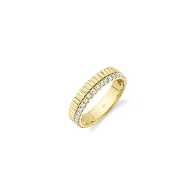 Shy Creation Diamond Fluted Diamond Ring