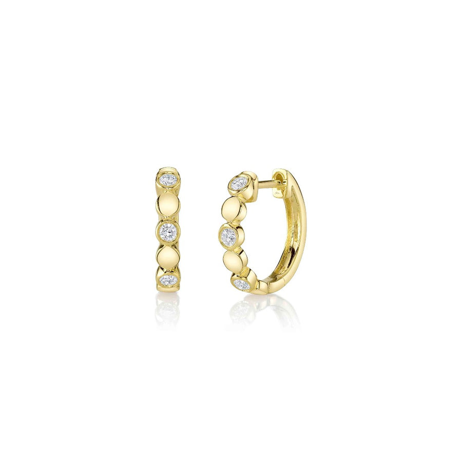 Shy Creation Diamond Huggie Hoops