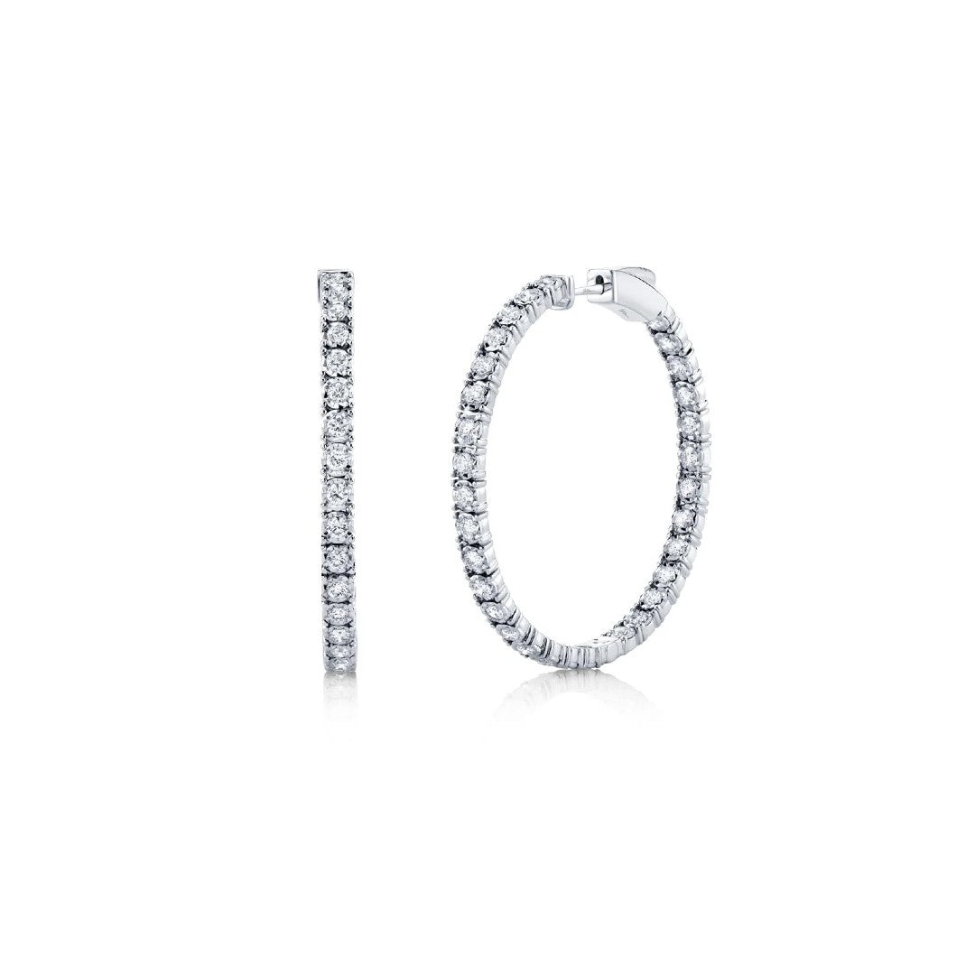 Shy Creation Diamond In & Out Diamond Hoops