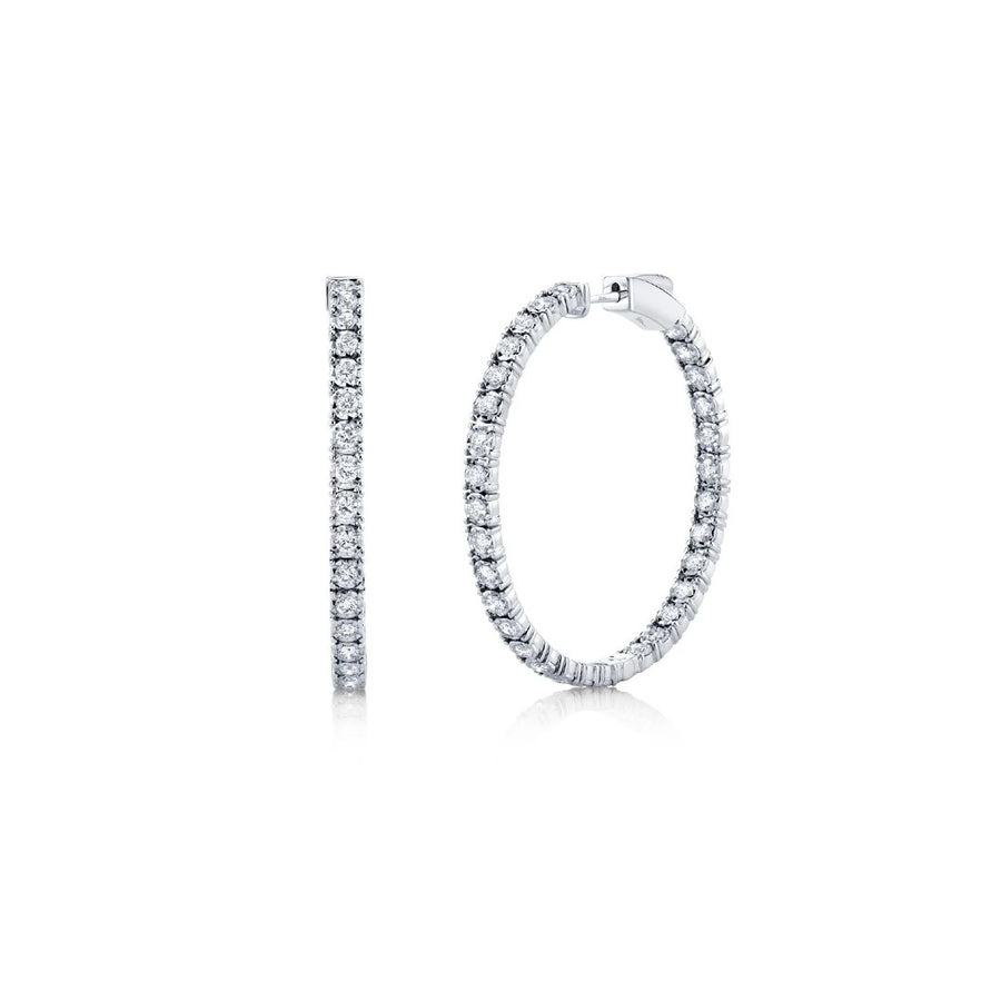 Shy Creation Diamond In & Out Diamond Hoops