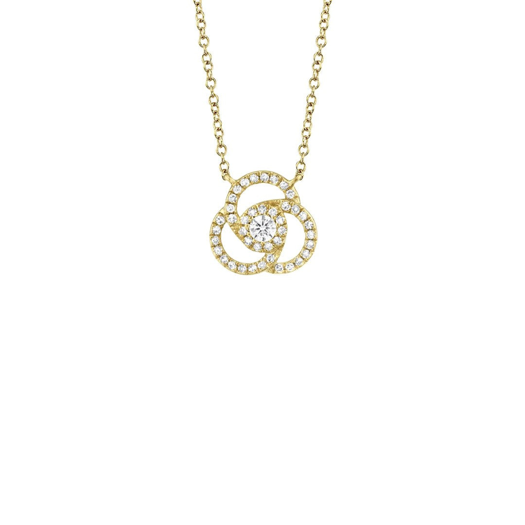 Shy Creation Diamond Love Knot Necklace