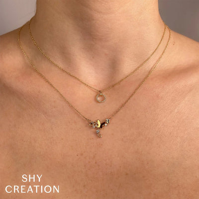 Shy Creation Diamond Open Circle Necklace
