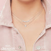 Shy Creation Pave Diamond Five Circles Necklace