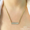 Shy Creation Mixed Link Diamond Bar Necklace