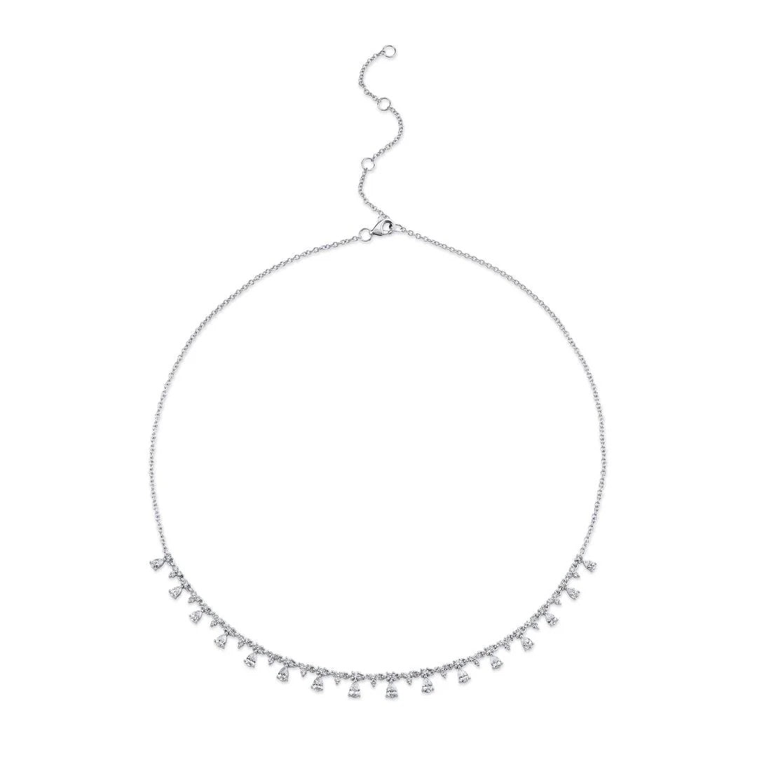 Shy Creation Diamond Pear Drops Necklace