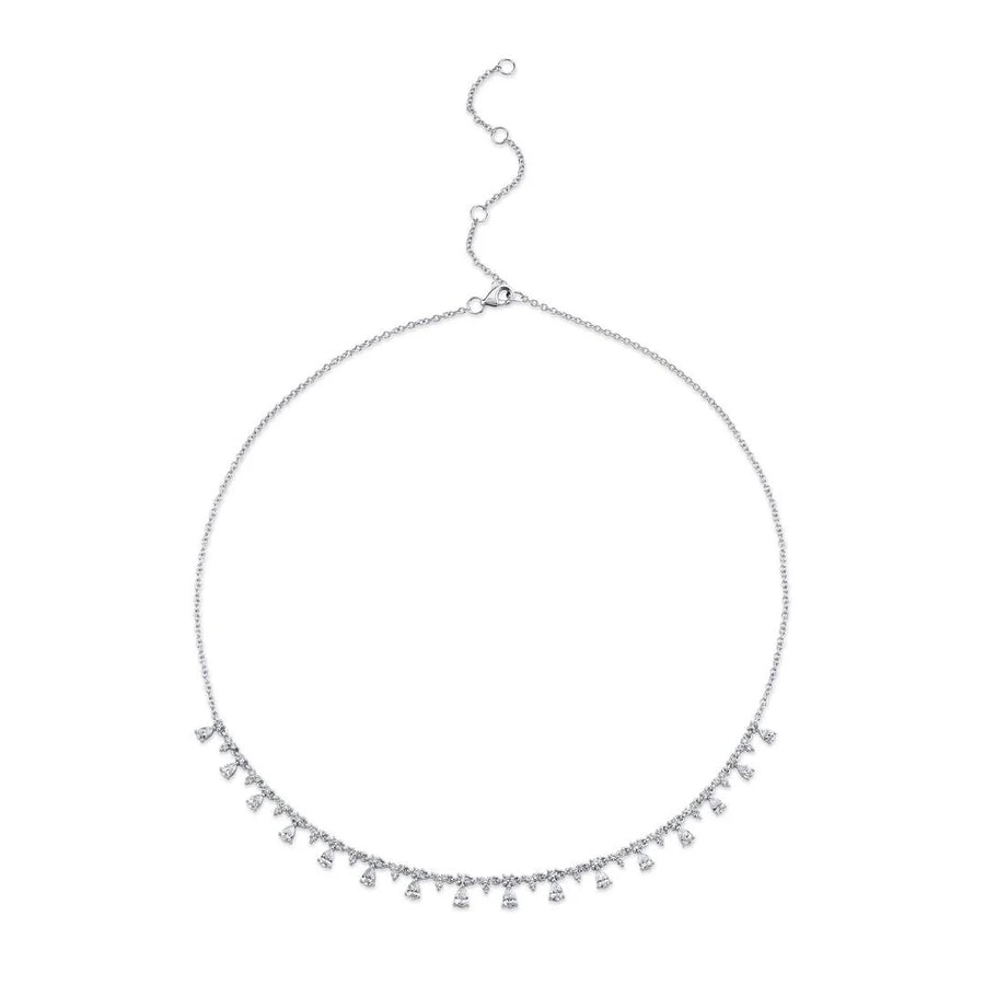 Shy Creation Diamond Pear Drops Necklace