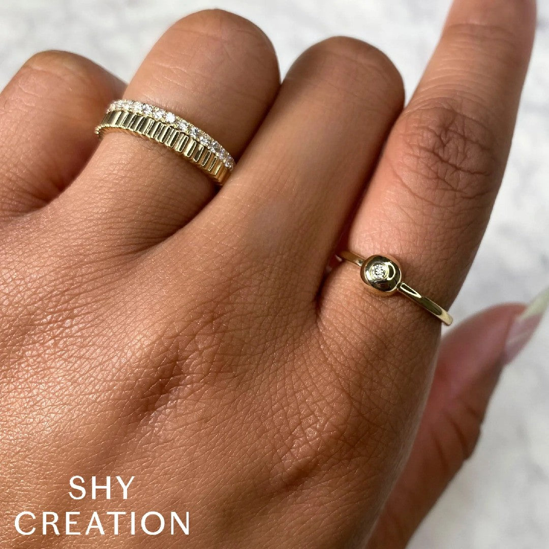 Shy Creation Diamond Fluted Diamond Ring