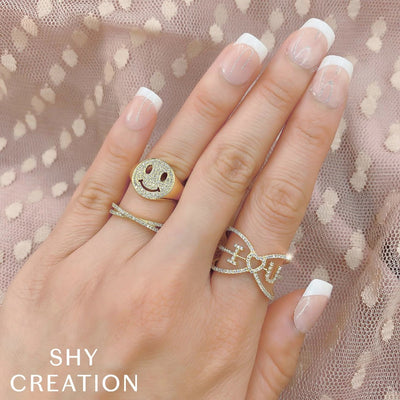 Shy Creation Diamond Criss Cross Ring
