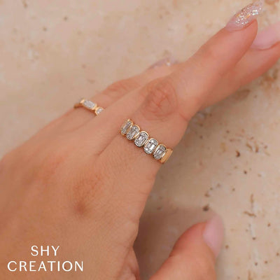 Shy Creation Baguette Bezel Diamond Ring