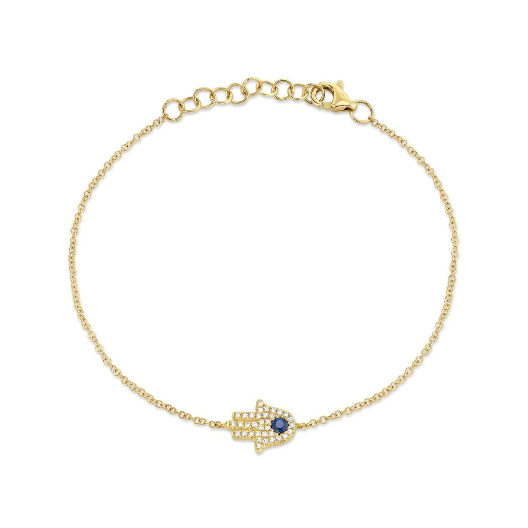 Shy Creation Diamond & Sapphire Hamsa Bracelet