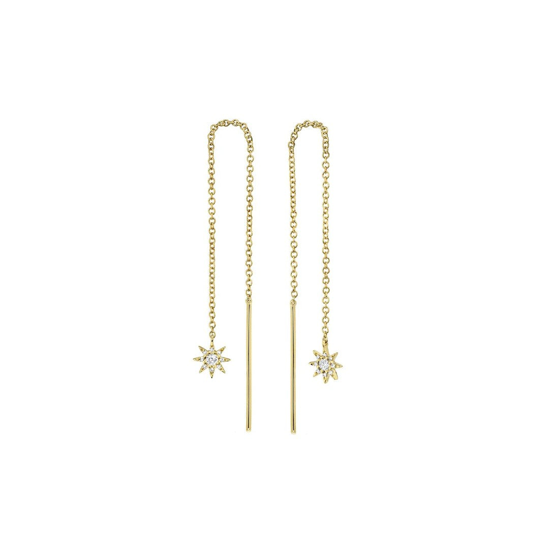 Shy Creation Diamond Star Threader Earrings