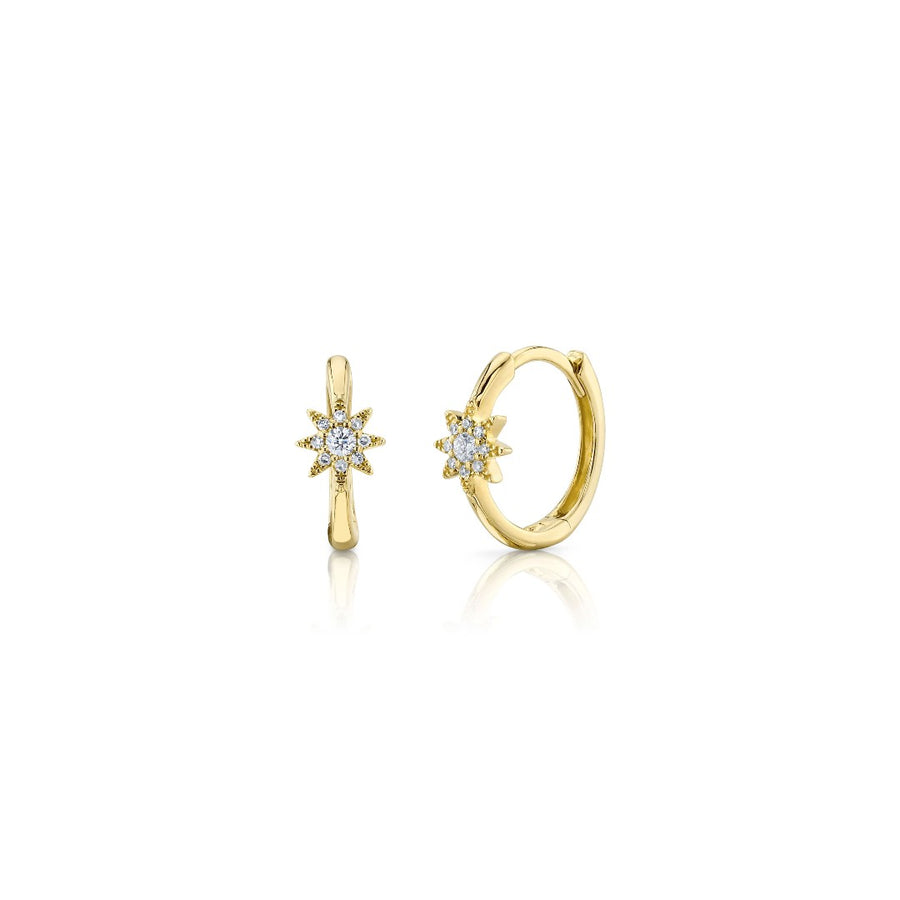 Shy Creation Diamond Starburst Huggie Hoops