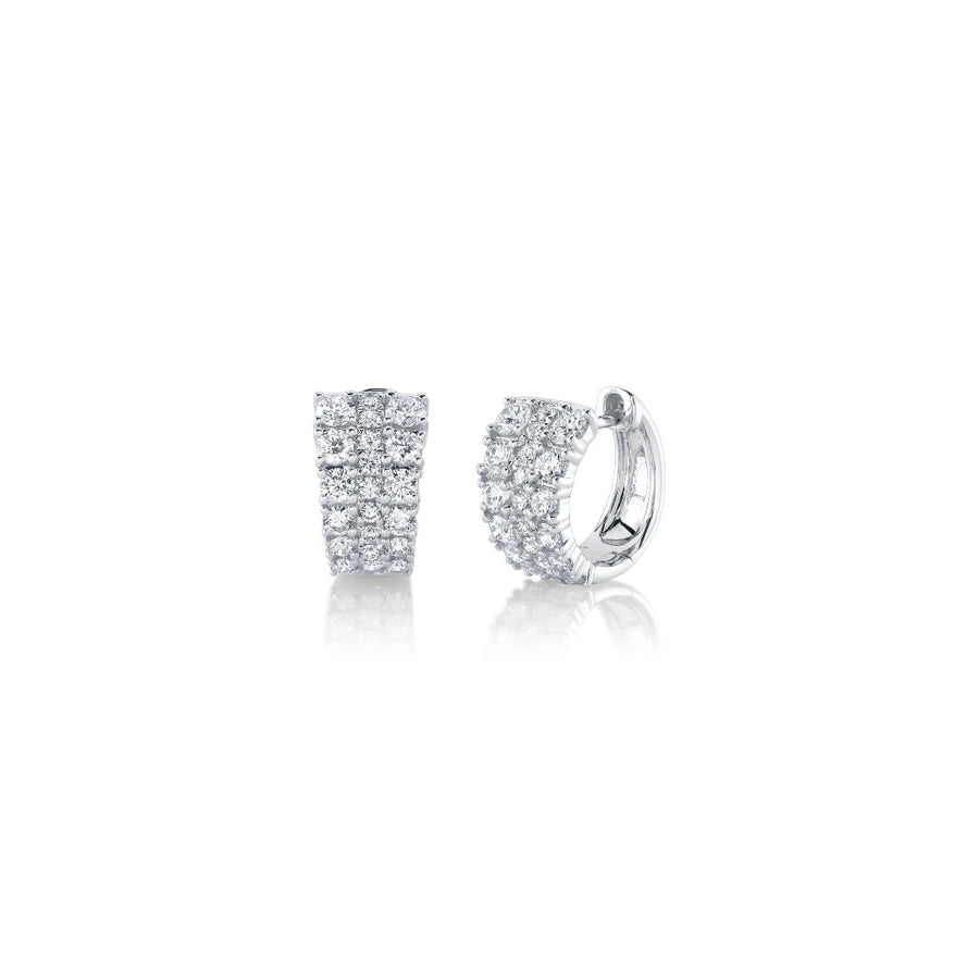 Shy Creation Diamond Tapered Huggie Hoops