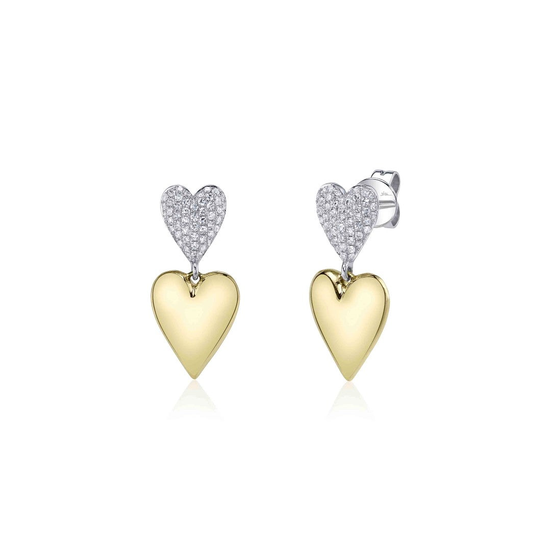 Shy Creation Double Heart Diamond Earrings
