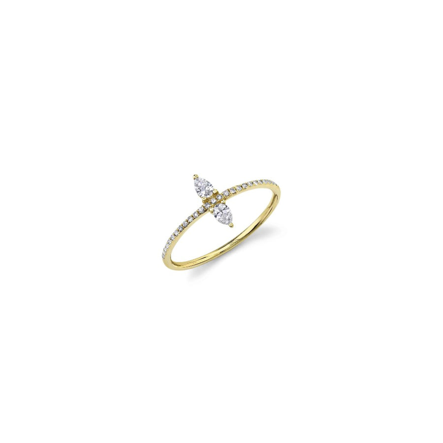 Shy Creation Double Pear Diamond Ring