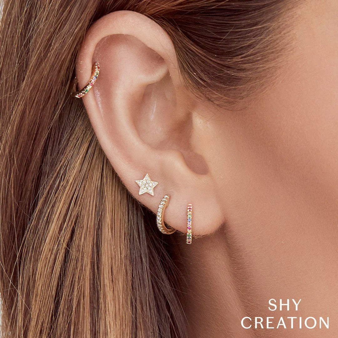 Shy Creation Pave Diamond Star Studs