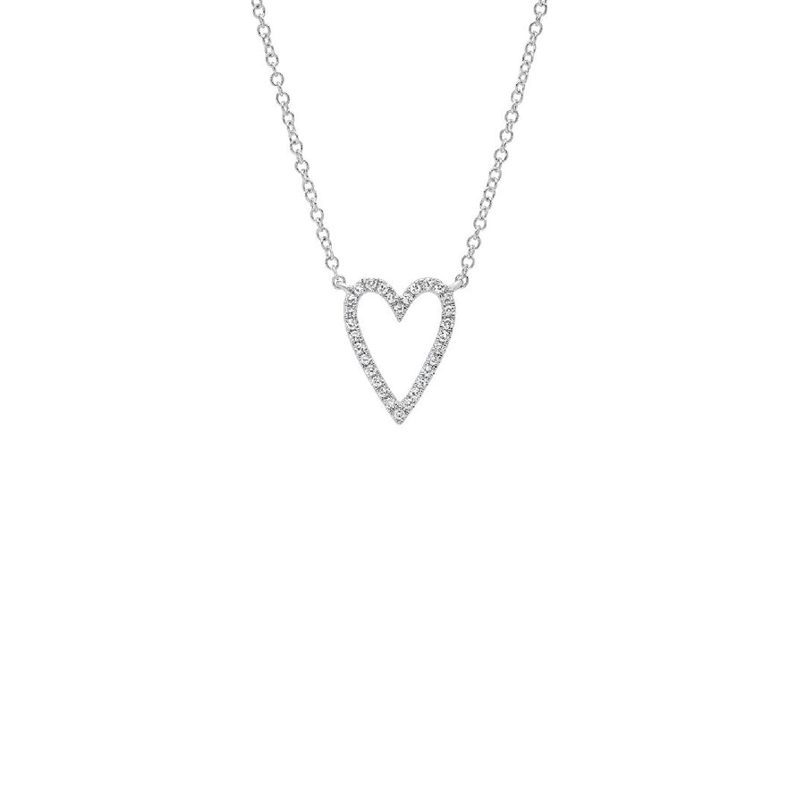 Shy Creation Elongated Diamond Open Heart Necklace