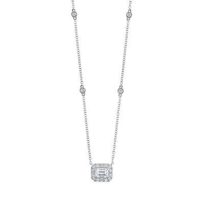 Shy Creation Emerald Cut Diamond Necklace