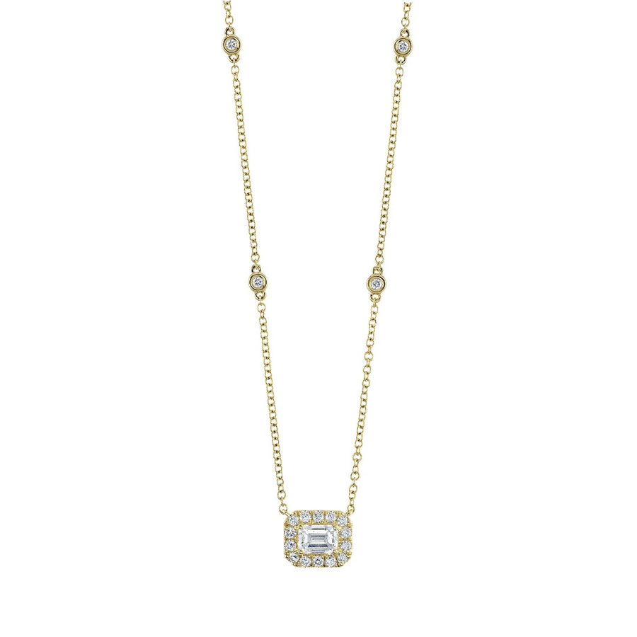 Shy Creation Emerald Cut Diamond Necklace