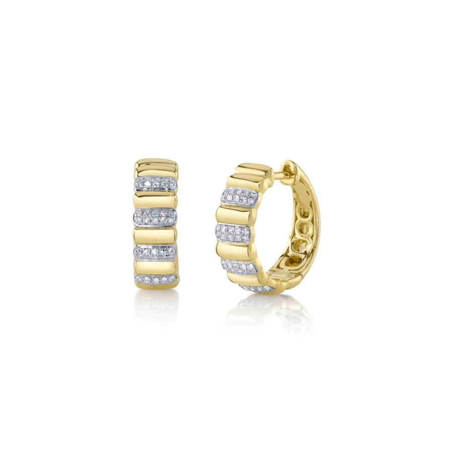 Shy Creation Fluted Diamond Hoops