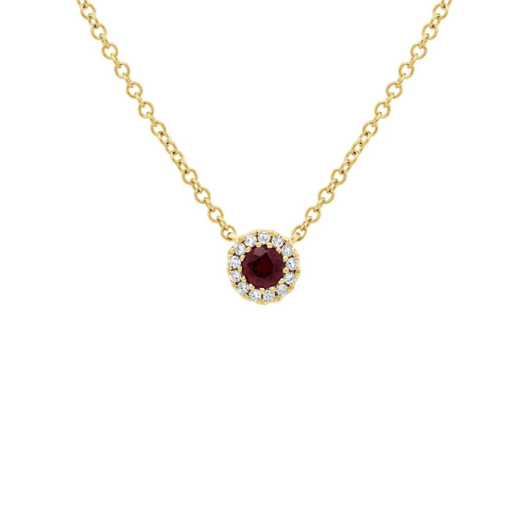 Shy Creation Garnet & Diamond Necklace