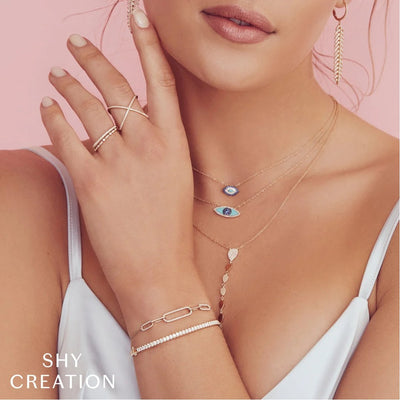 Shy Creation Diamond X Ring