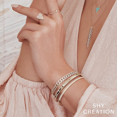 Shy Creation Pave Diamond Bangle