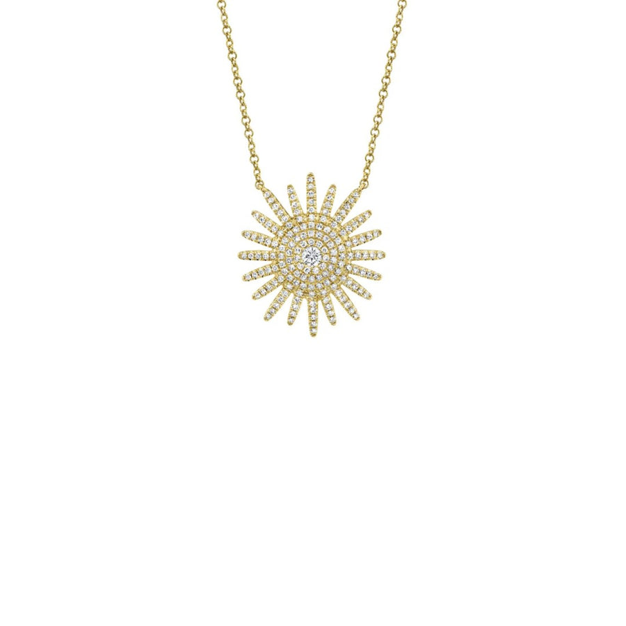 Shy Creation Large Diamond Sunburst Necklace