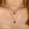 Shy Creation Disc with Baguettes Necklace