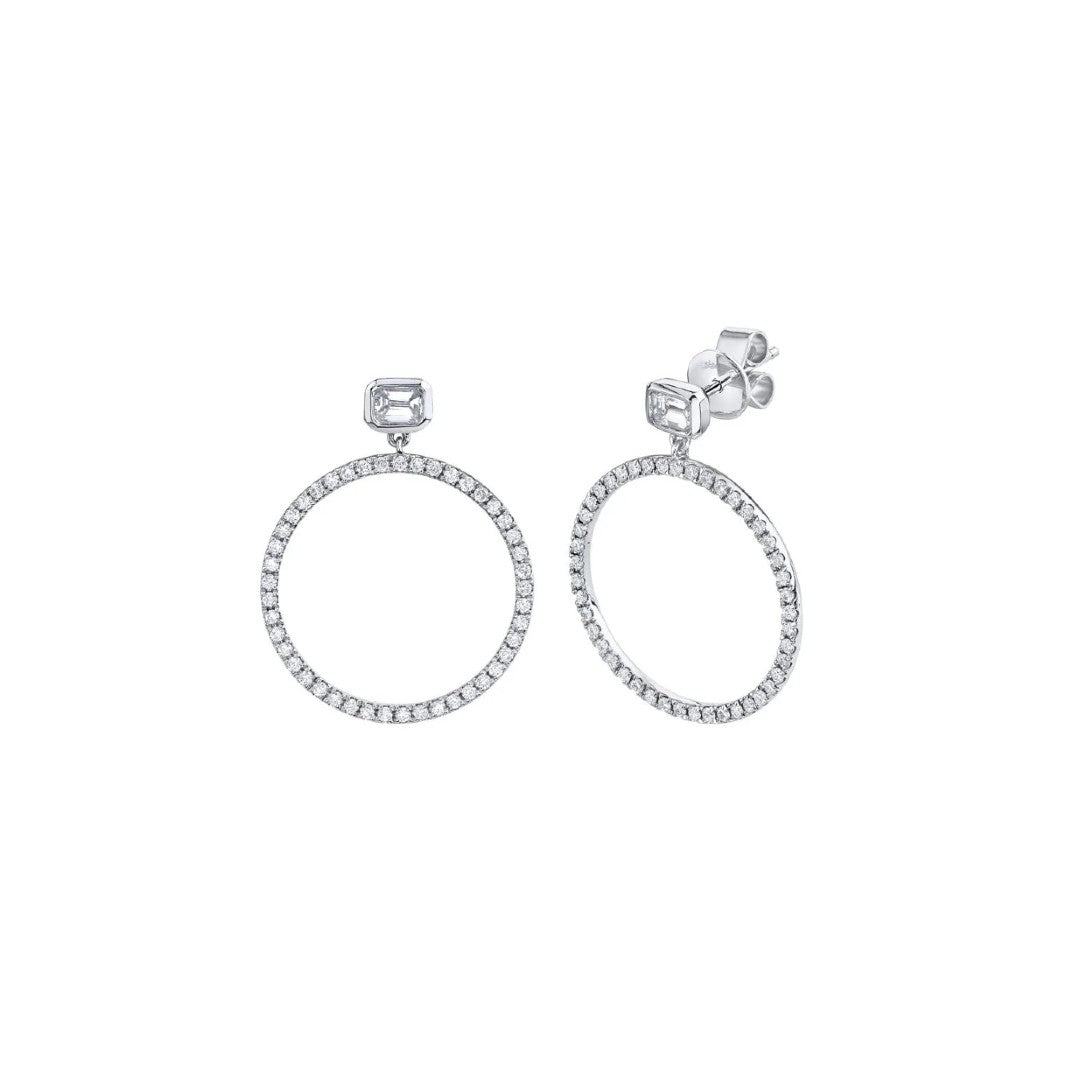 Shy Creation Open Circle Diamond Earrings