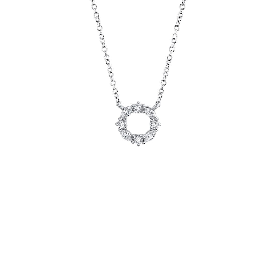 Shy Creation Open Circle Diamond Necklace