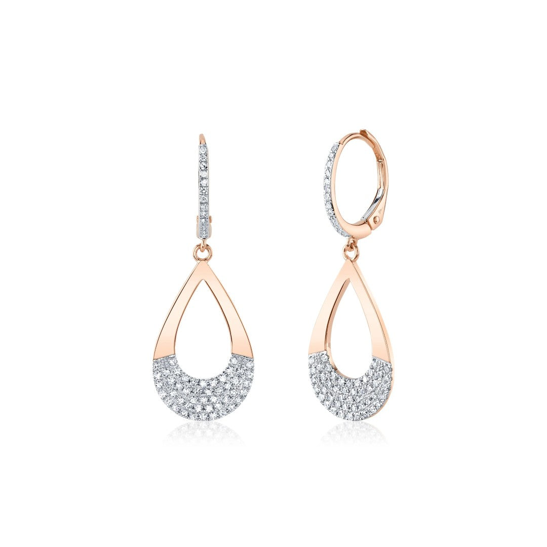 Shy Creation Open Pear Diamond Earrings