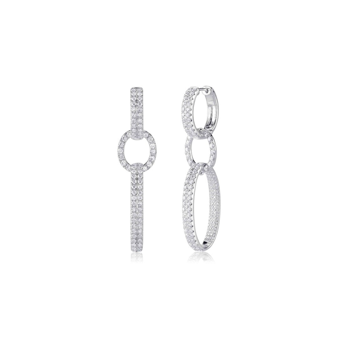Shy Creation Oval Drop Diamond Earrings