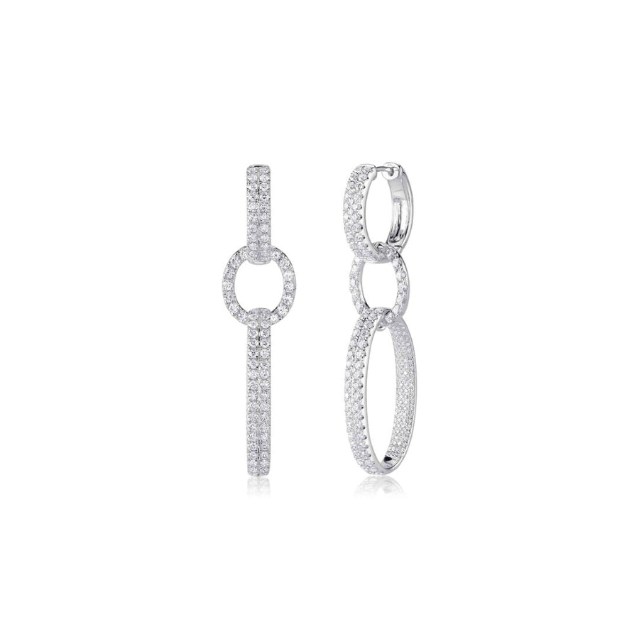 Shy Creation Oval Drop Diamond Earrings