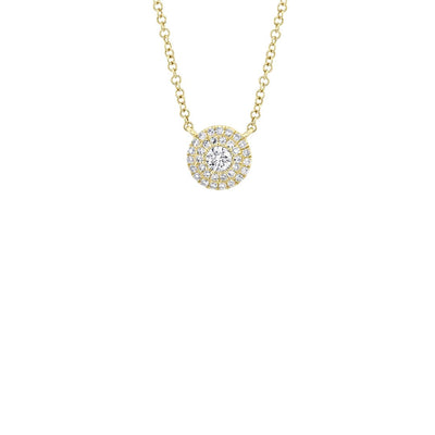 Shy Creation Pave Diamond Circle Necklace