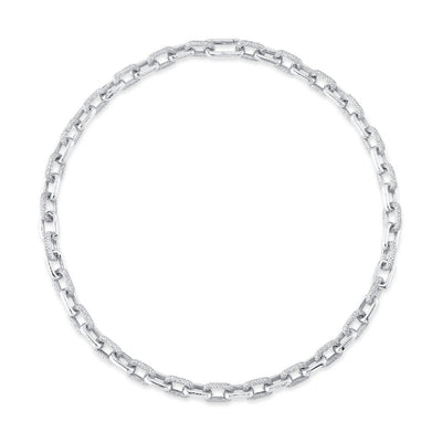 Shy Creation Pave Diamond Link Necklace