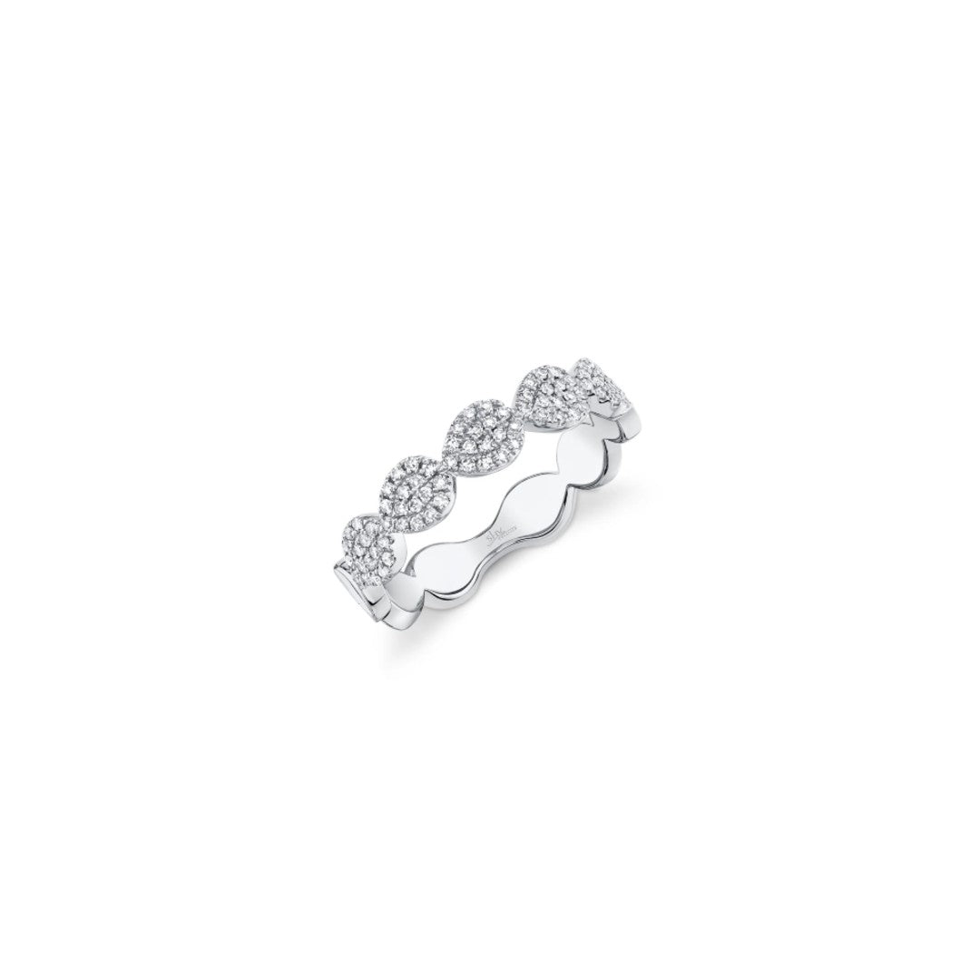 Shy Creation Pave Diamond Pear Ring