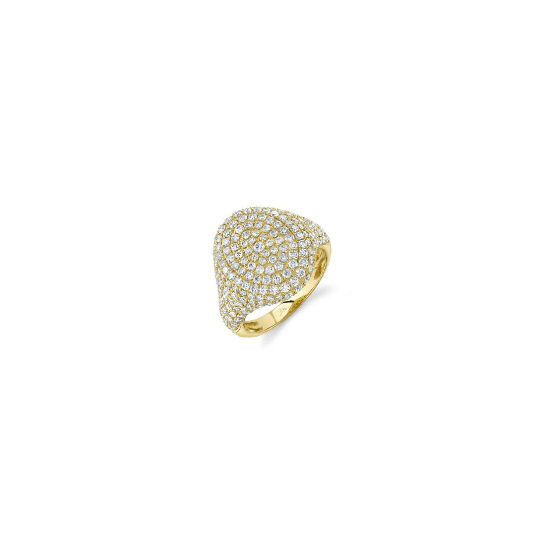 Shy Creation Pave Diamond Signet Ring