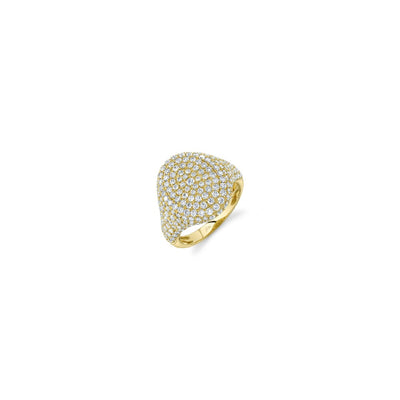 Shy Creation Pave Diamond Signet Ring