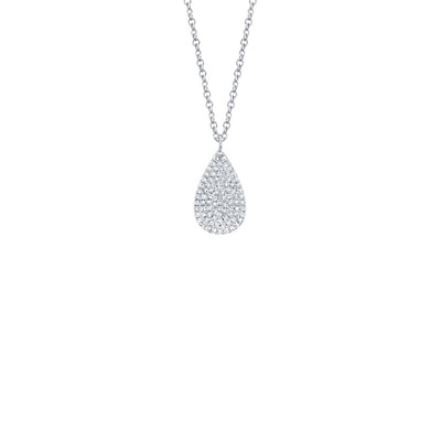 Shy Creation Pave Diamond Teardrop Necklace