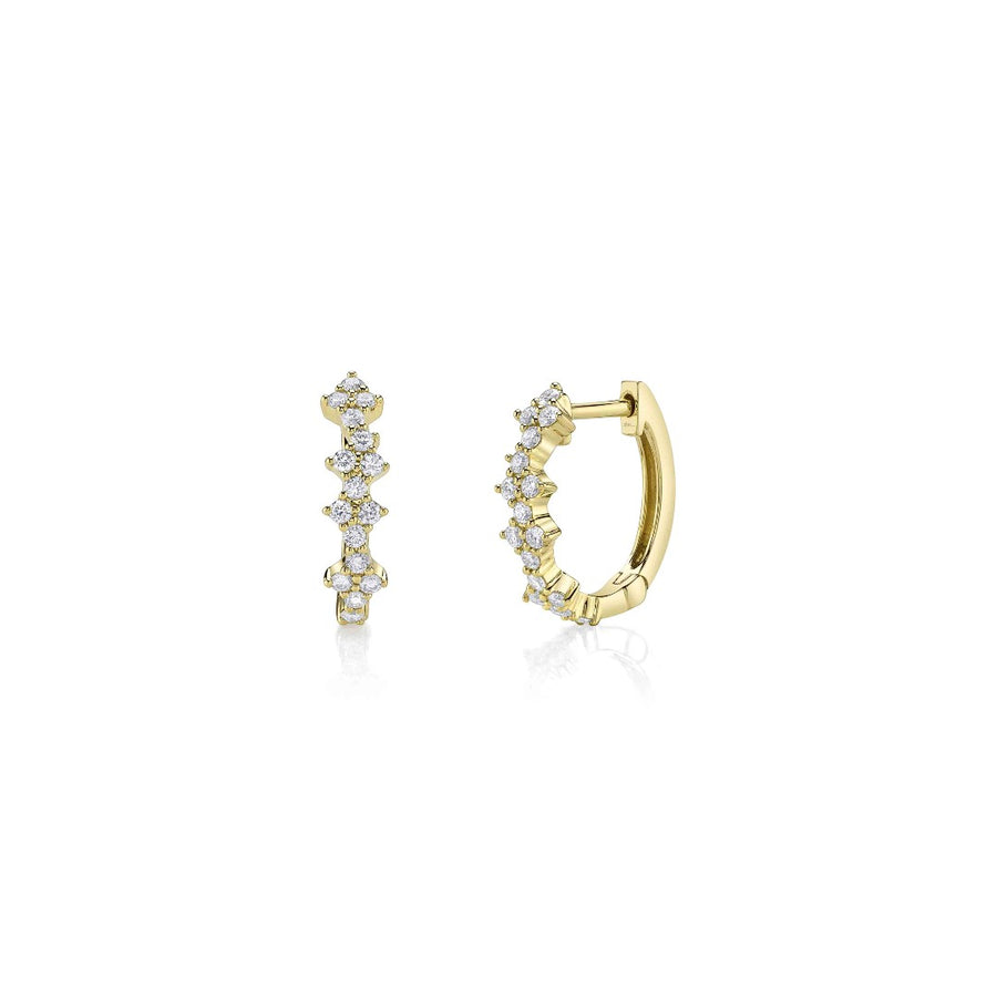 Shy Creation Quatrefoil Diamond Hoops