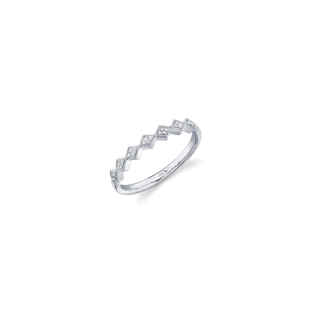 Shy Creation Rhombus Milgrain Diamond Ring
