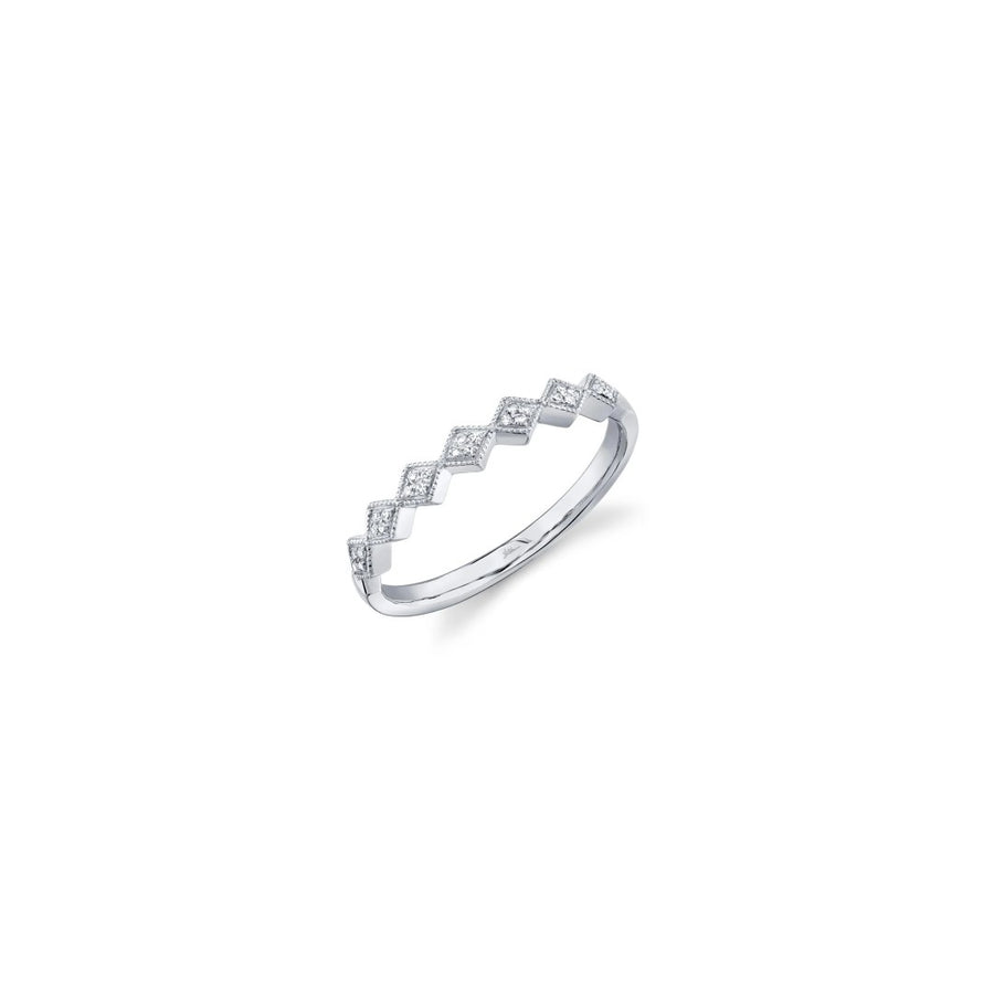 Shy Creation Rhombus Milgrain Diamond Ring