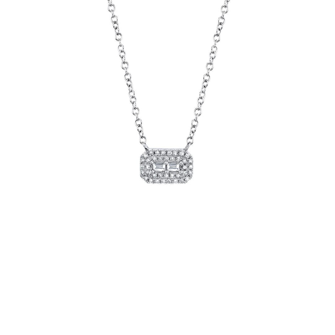 Shy Creation Round & Baguette Diamond Necklace