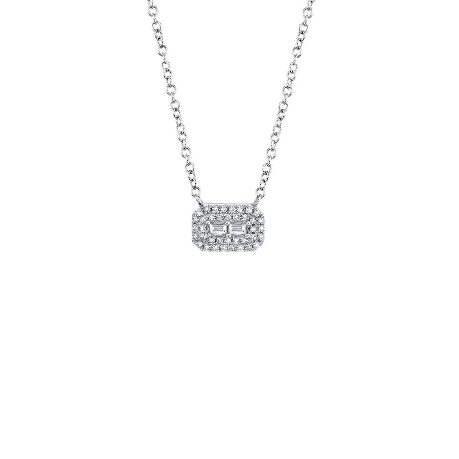 Shy Creation Round & Baguette Diamond Necklace