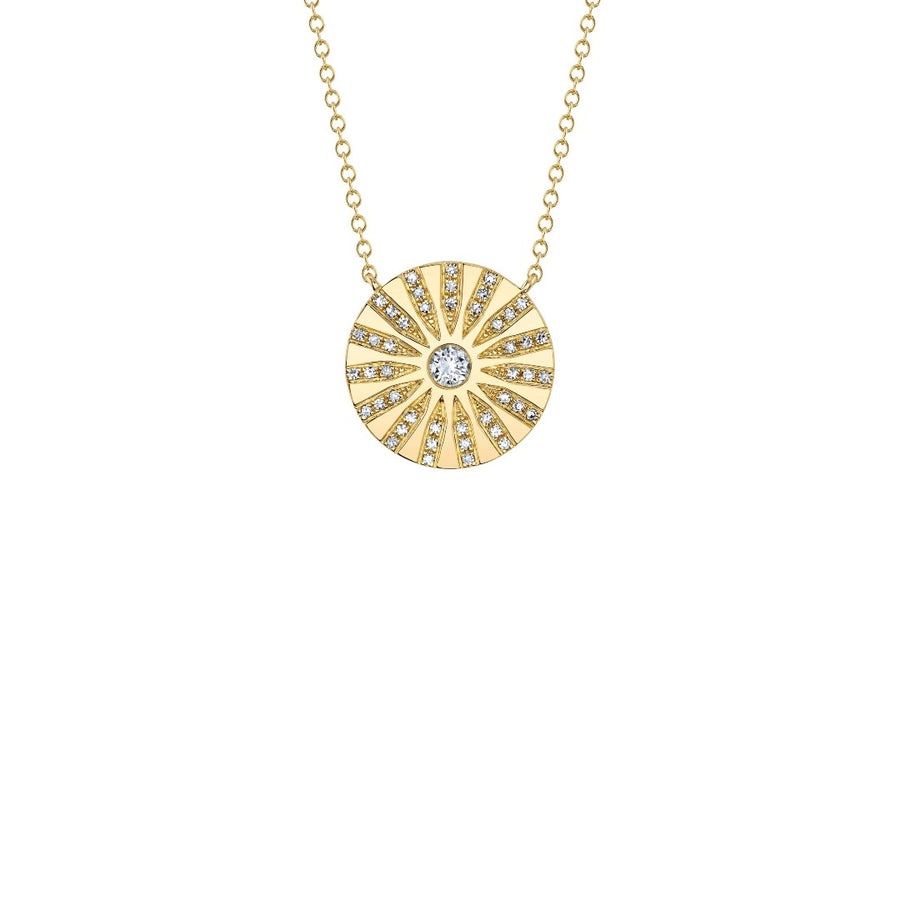 Shy Creation Round Diamond Disc Necklace