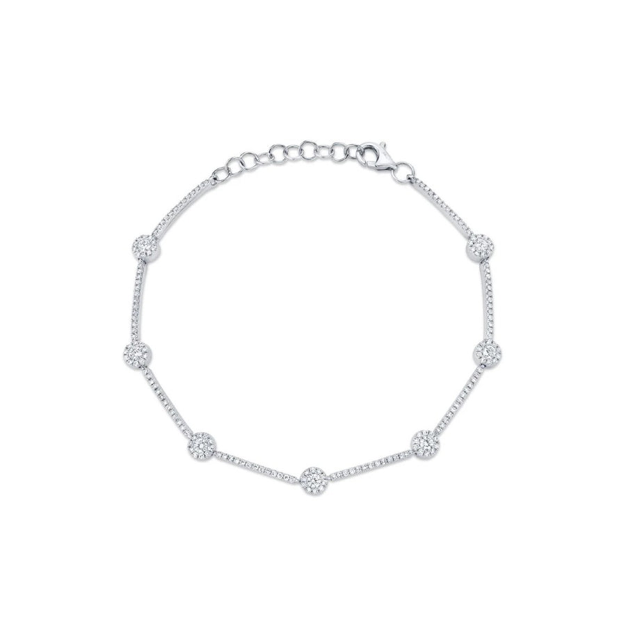 Shy Creation Round Diamond Stations Bracelet