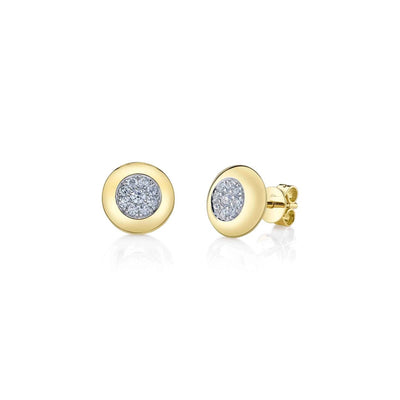 Shy Creation Round Diamond Stud Earrings